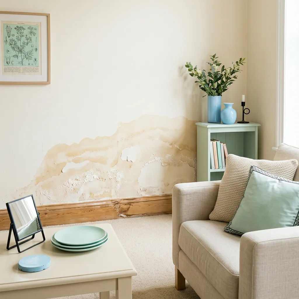 Pared con humedad visible en vivienda de Móstoles