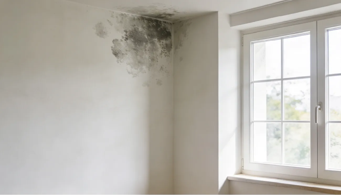 Moho en pared de vivienda de Móstoles